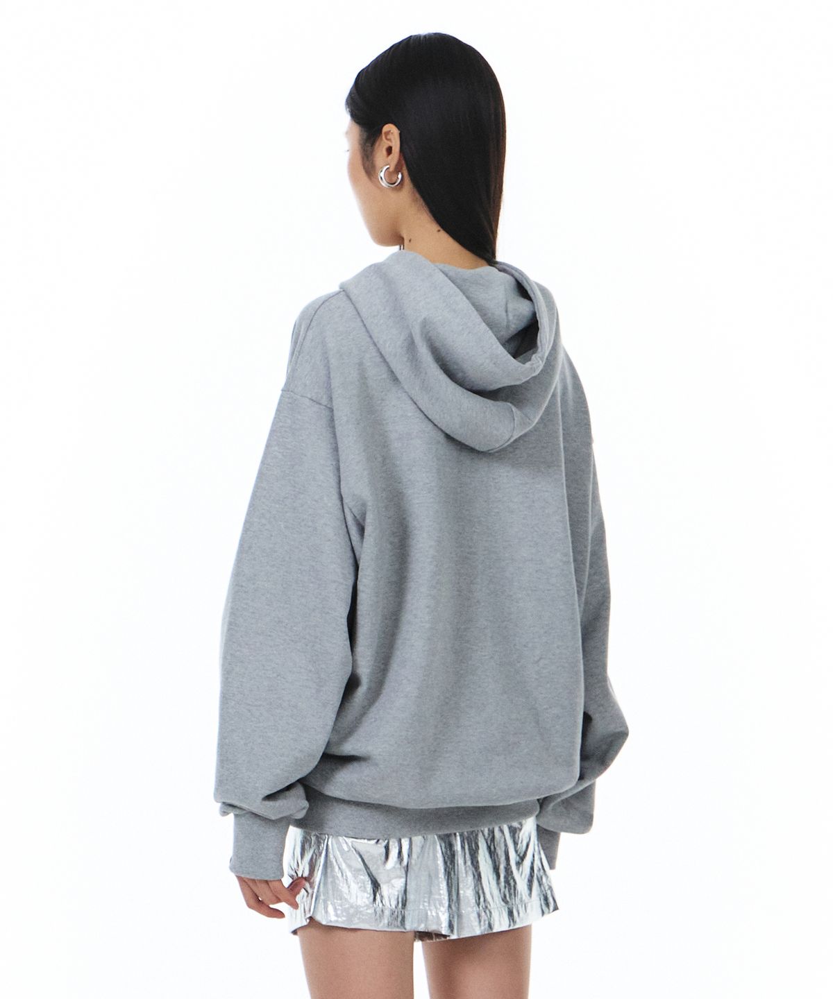 윤세(YUNSE) 유니섹스 로고 후디 (멜란지 그레이)