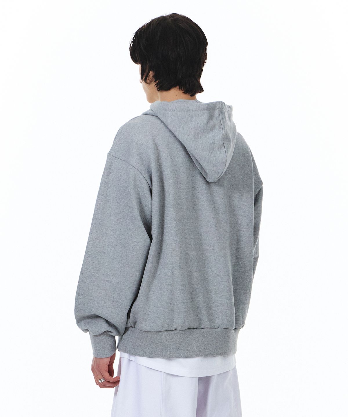 윤세(YUNSE) 유니섹스 로고 후디 (멜란지 그레이)
