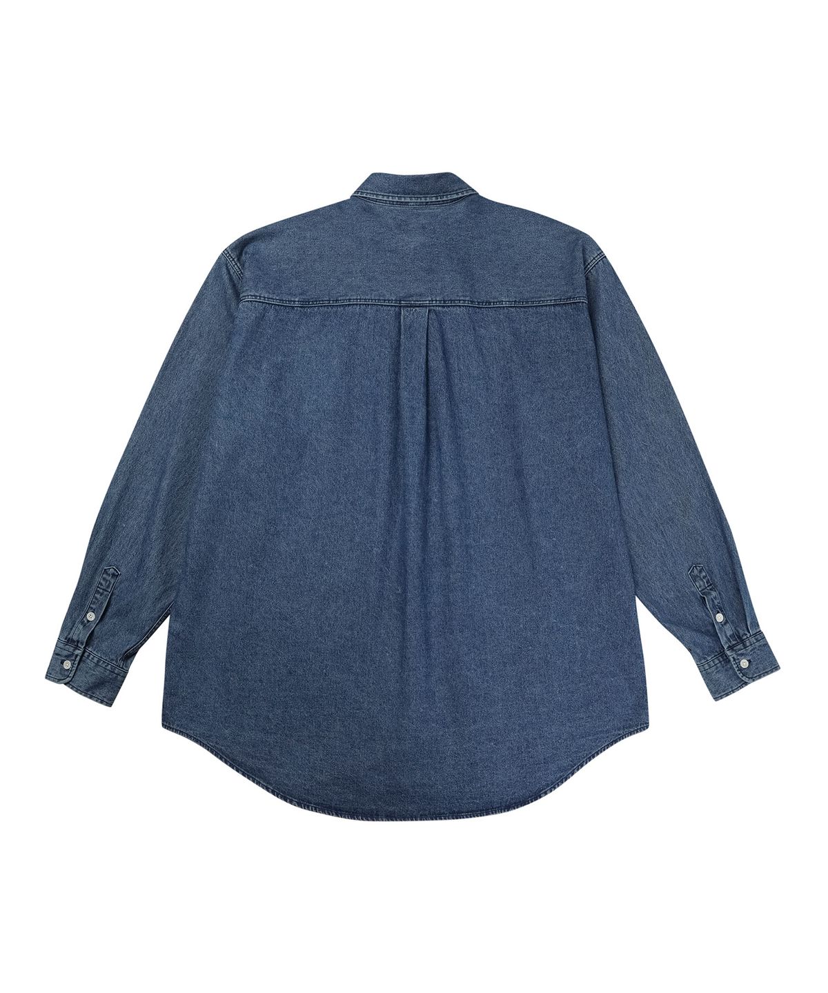 공백(GONGBAEK) Washed Denim Big Shirt_Deep Blue
