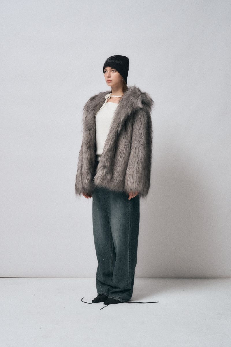 MUSINSA公式 | MIDNIGHT MOVE fur jumper [dark grey]