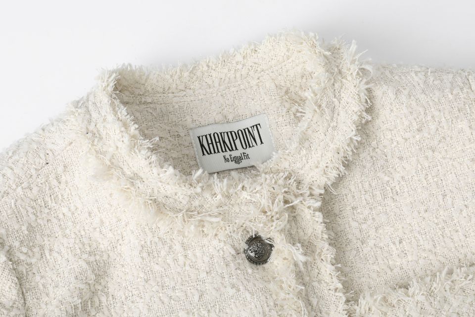MUSINSA | KHAKIPOINT Antique Crop Tweed Jacket (ivory)