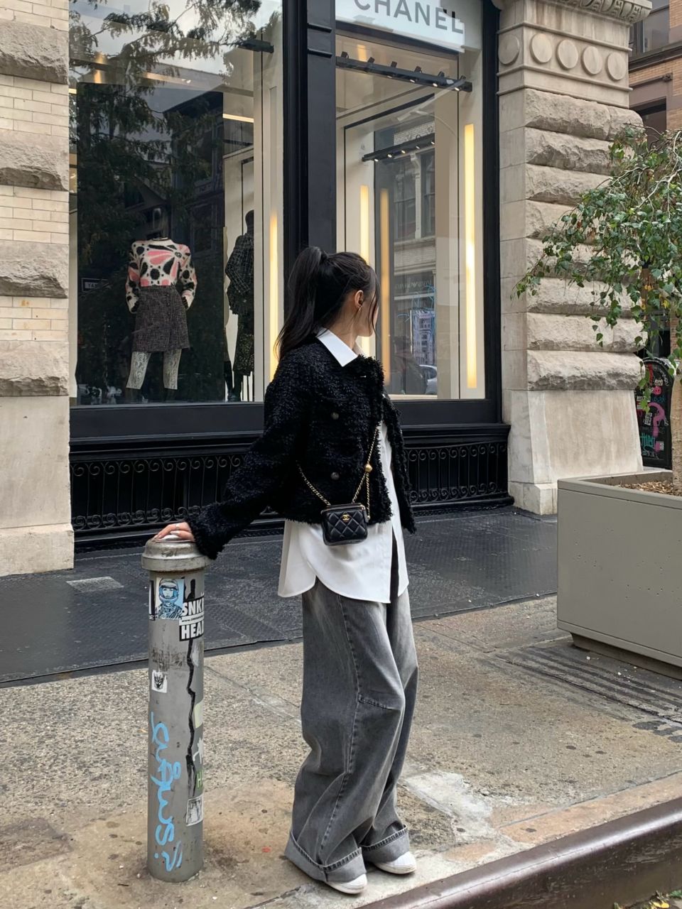 MUSINSA | KHAKIPOINT Antique Crop Tweed Jacket (black)