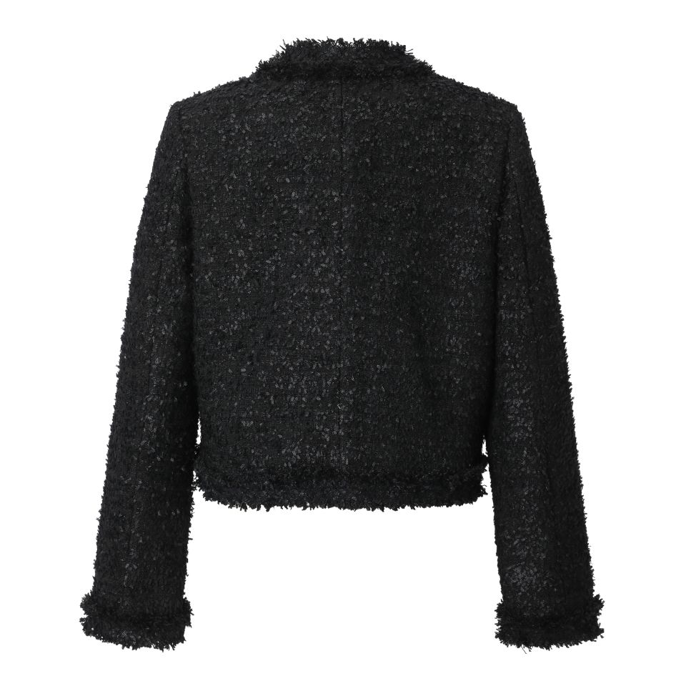 MUSINSA | KHAKIPOINT Antique Crop Tweed Jacket (black)