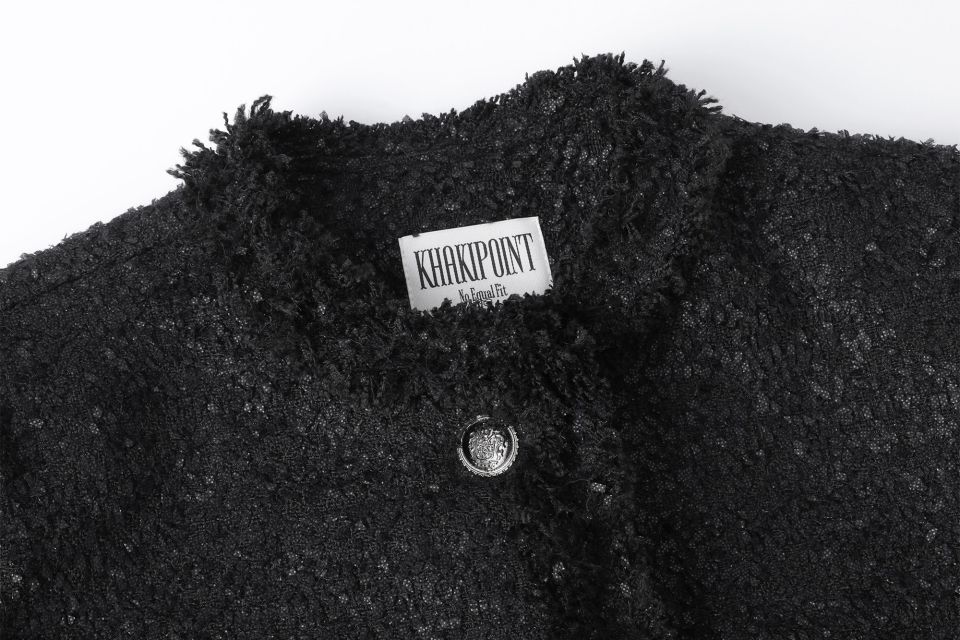 MUSINSA | KHAKIPOINT Antique Tweed Jacket (black)