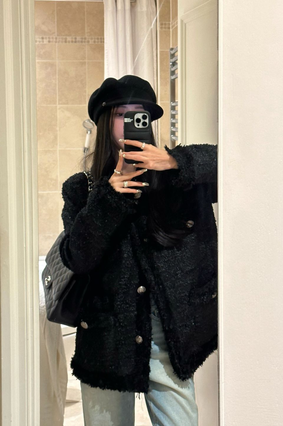 MUSINSA公式 | KHAKIPOINT Antique Tweed Jacket (black)