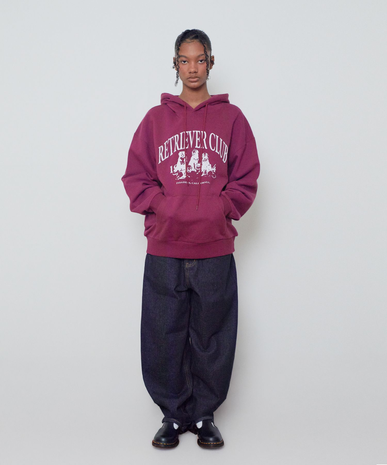 MUSINSA | RETRIEVER CLUB RETRIEVER FRIENDS HOODIE [BURGUNDY]