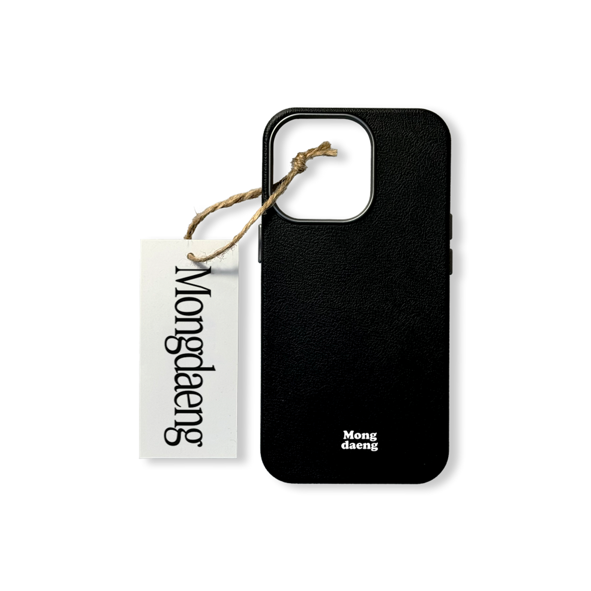 몽댕(MONGDAENG) Mongdaeng Simple Color Case black 기본 인조가죽 PU 케이스