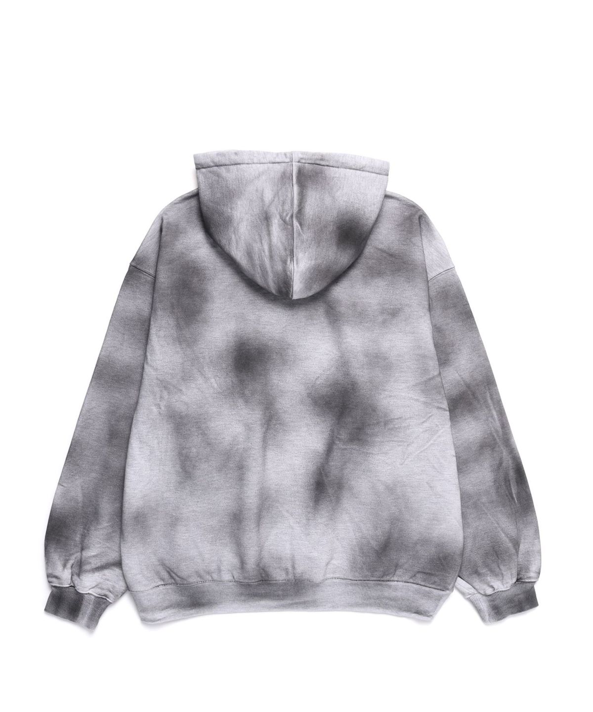 바쥬비쥬(BAJOO BIJOO) LOGO SPRAY WASHING HOOD ZIP UP [MELANGE GREY]