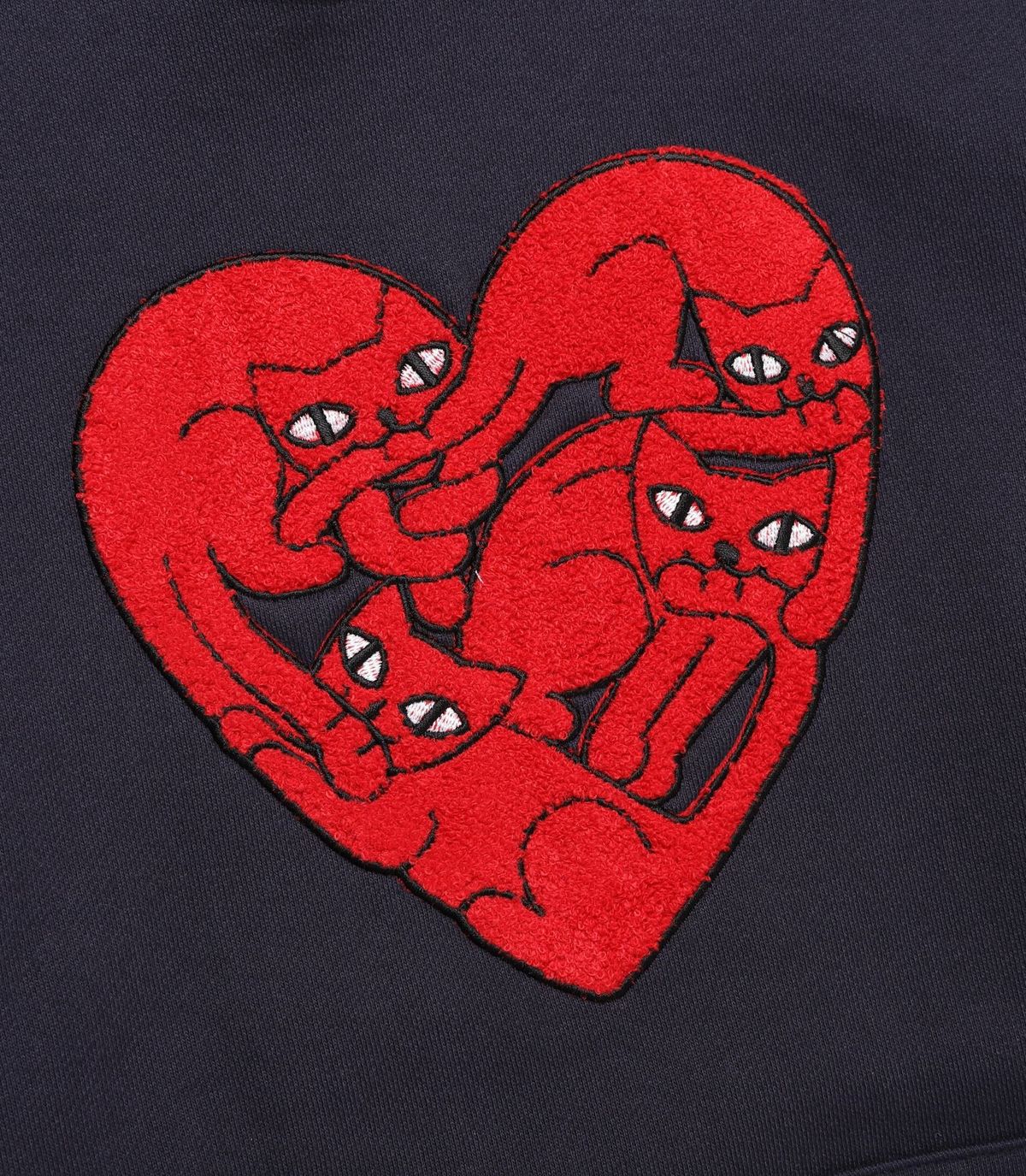 바쥬비쥬(BAJOO BIJOO) HEART CAT HOODIE [NAVY]