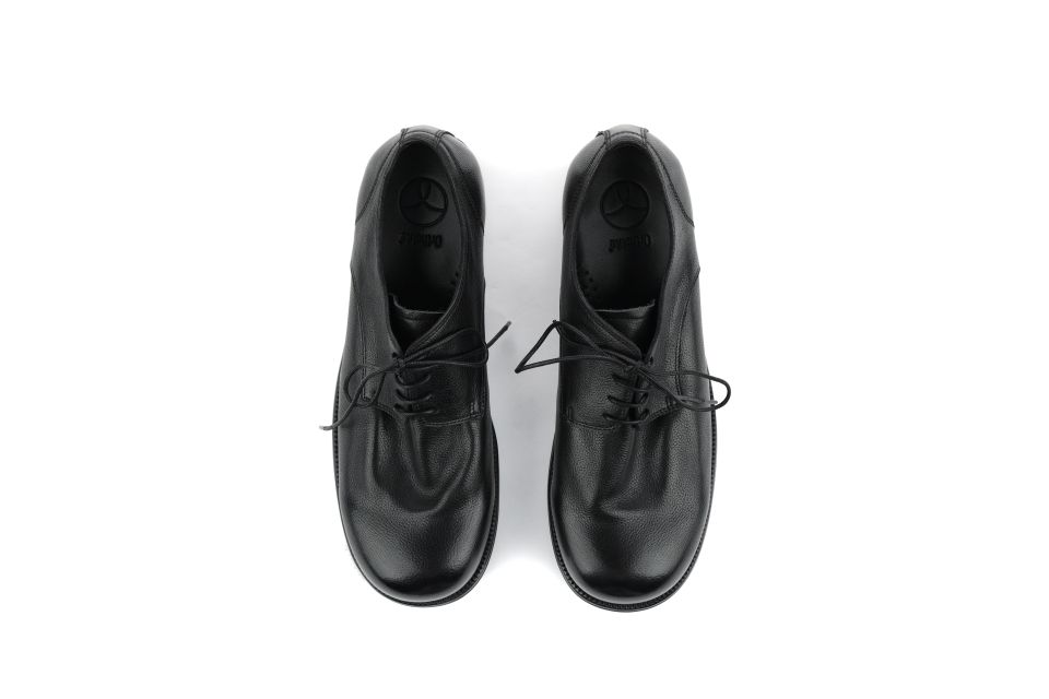 MUSINSA | YASE Wooden Derby Shoes Cowhide Black