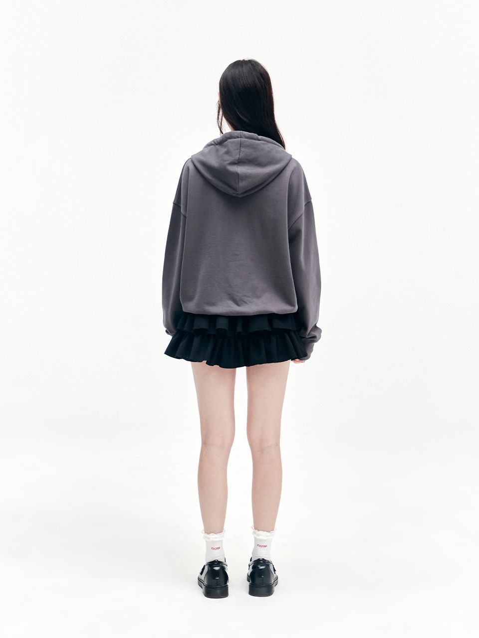 MUSINSA公式 | YOUHEE YOUHEE RIBBON HOODIE CHARCOAL
