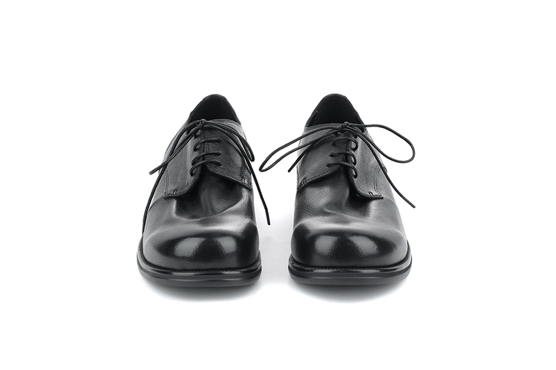 MUSINSA | YASE Wooden Derby Shoes Cowhide Black