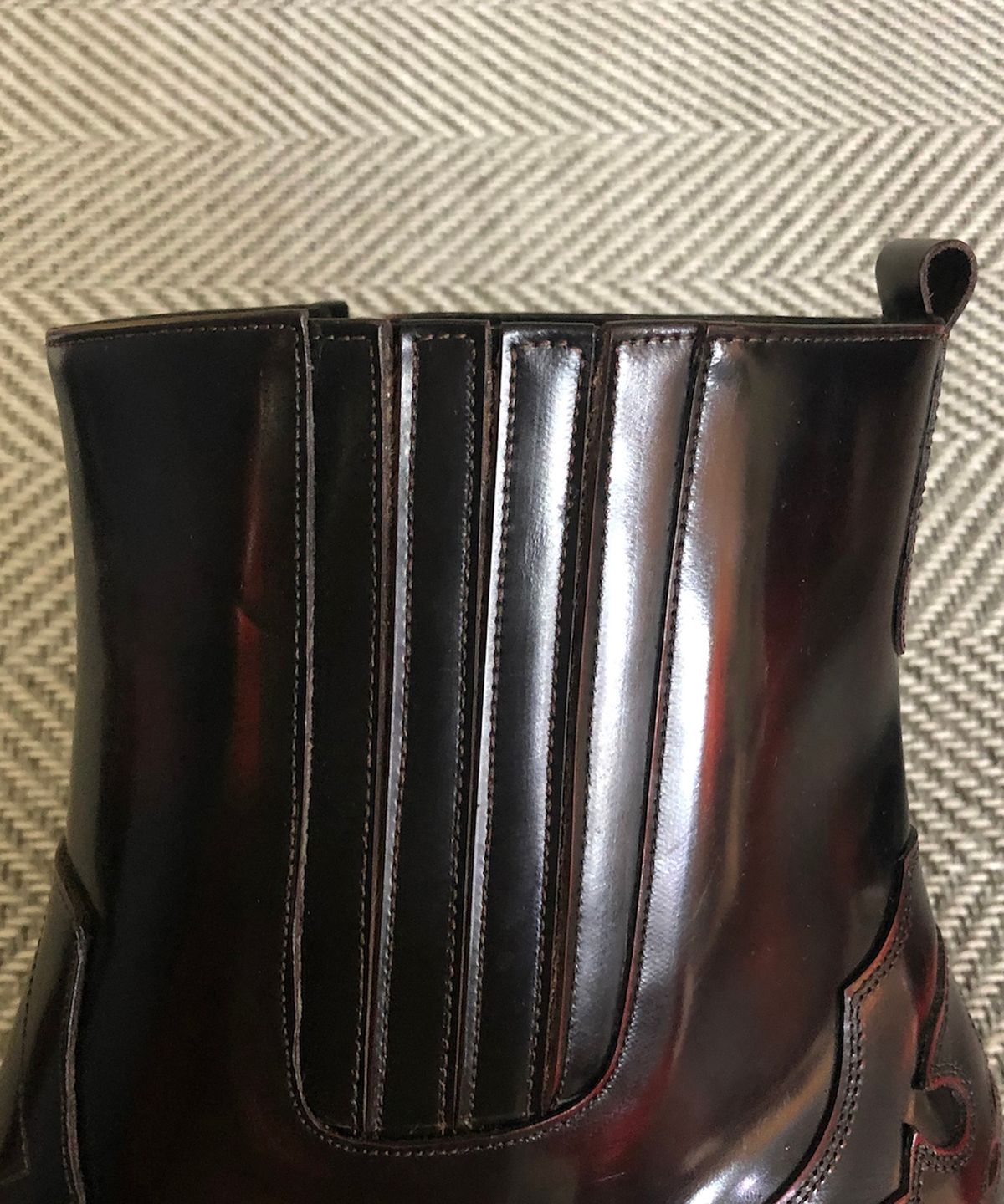 조앤슈(JOENSHOE) 카덴차 웨스턴 힐 부츠 레드와인