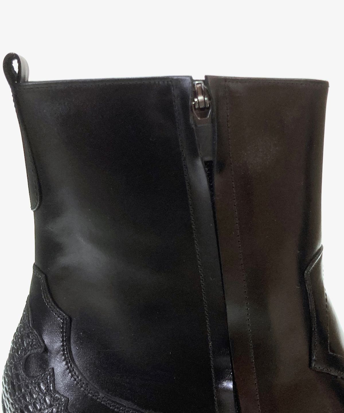 조앤슈(JOENSHOE) 카덴차 웨스턴 힐 부츠 크로커 콤비