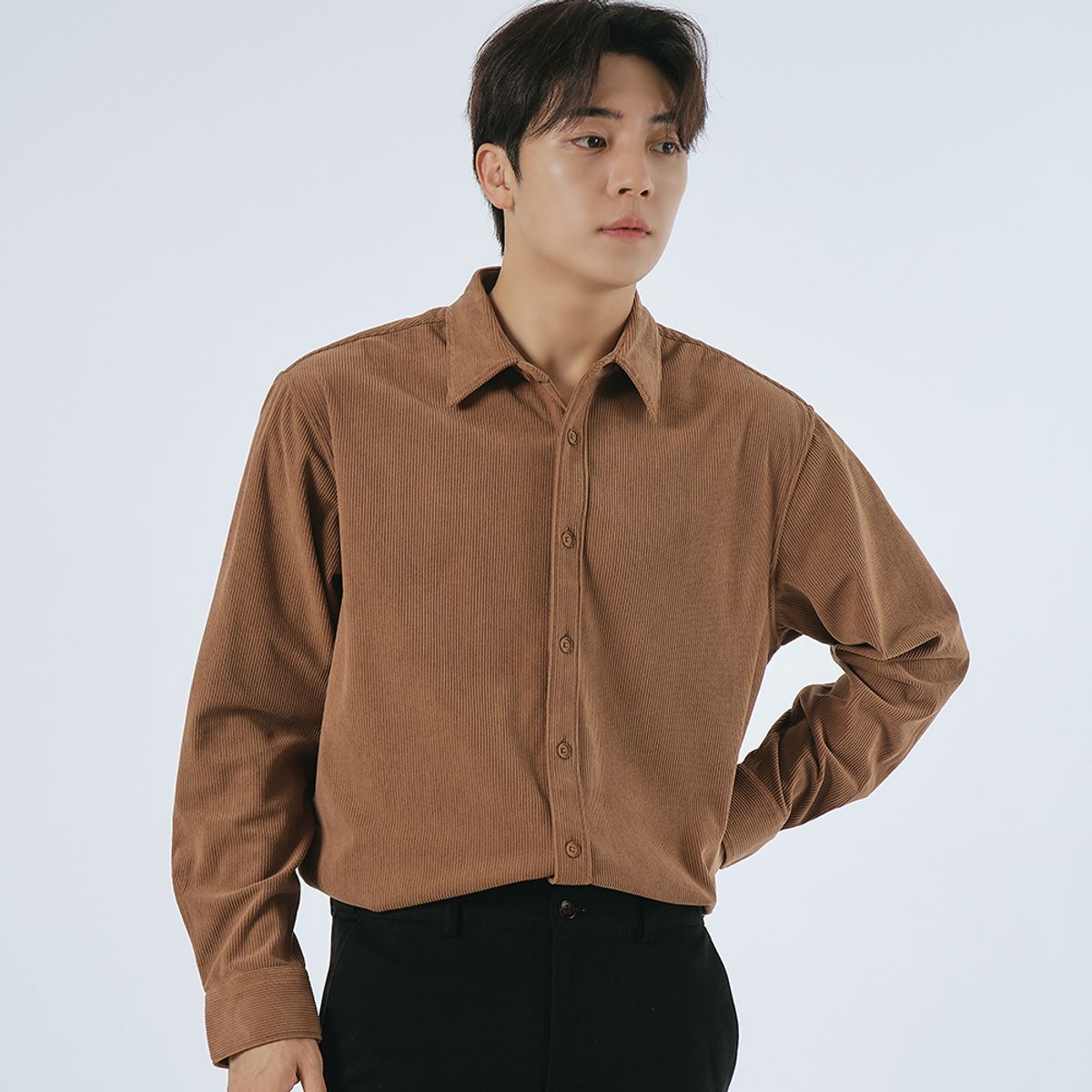 엘엑스티(LXT) 코듀로이 스트레이트 셔츠 [브라운]