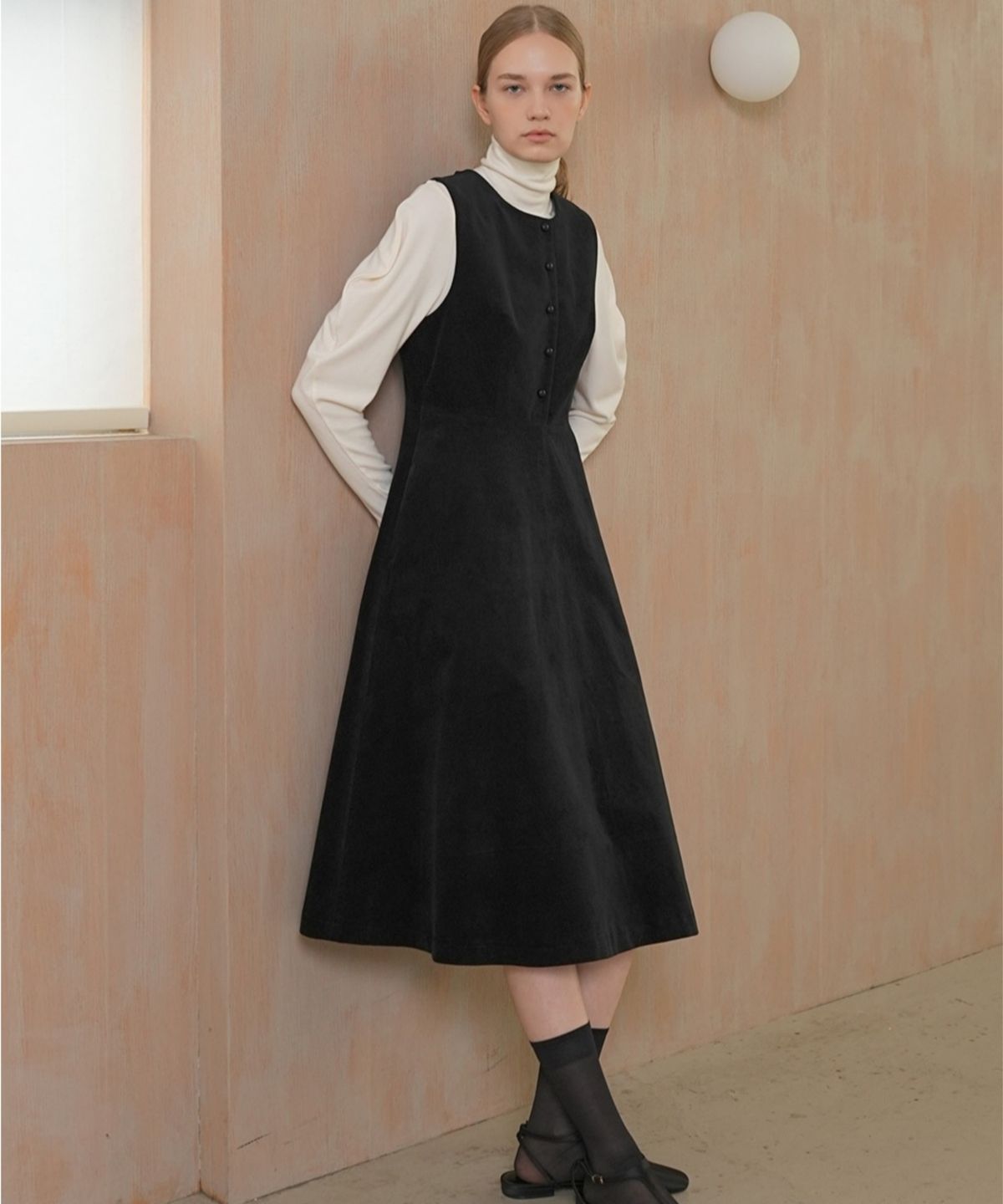 폴앤앨리스(PAUL&ALICE) VELVET SLEEVELESS DRESS / 2COLORS