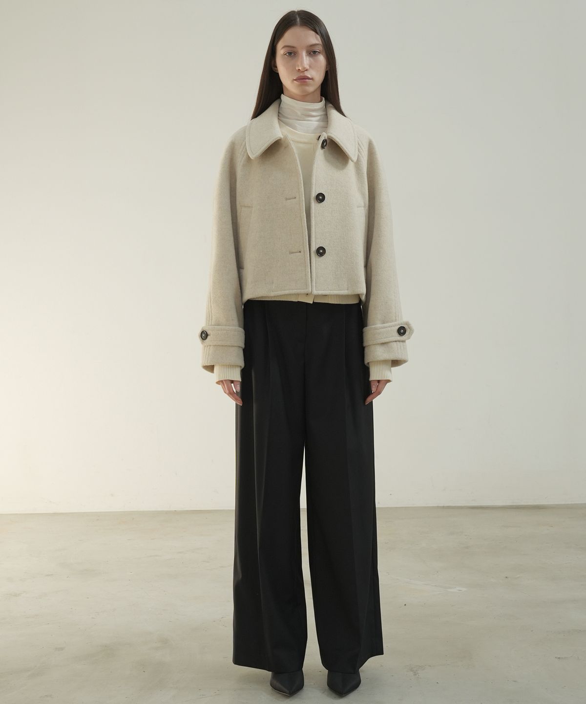 폴앤앨리스(PAUL&ALICE) RAGLAN SHORT WOOL COAT / OATMEAL