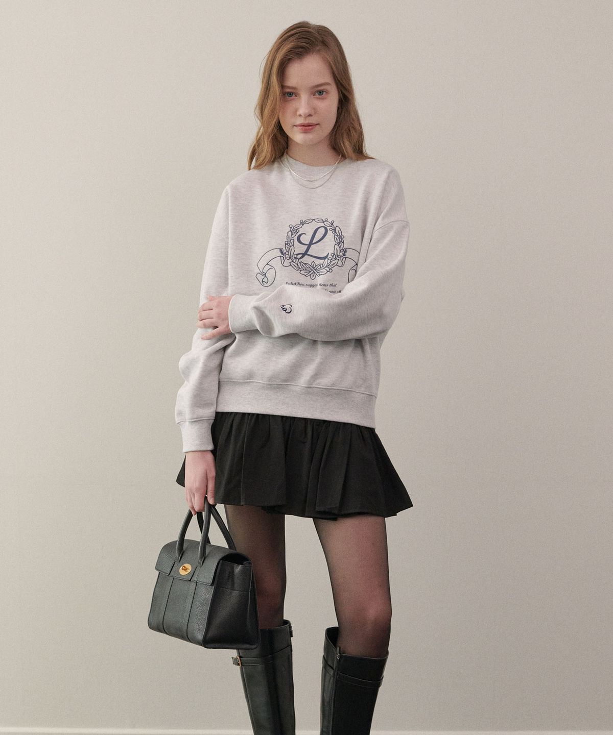 루루슈(LULUCHOU) L logo Sweatshirt - LIGHT GRAY
