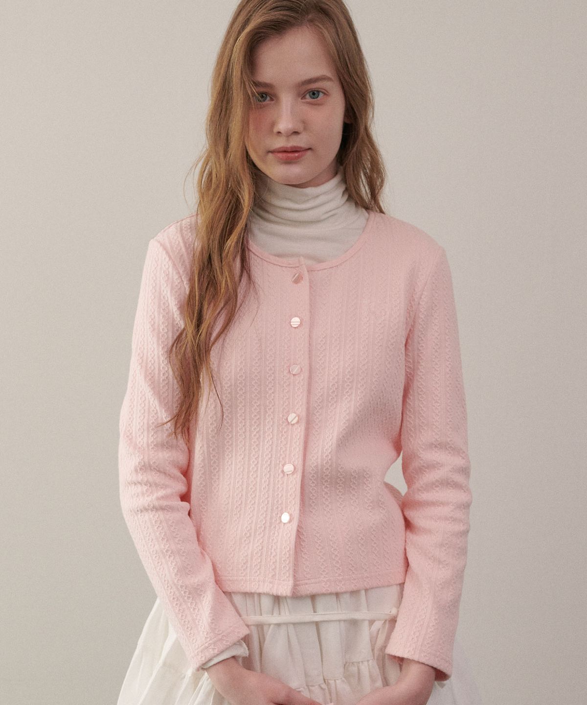 루루슈(LULUCHOU) Twist Cardigan - ROMANTIC PINK