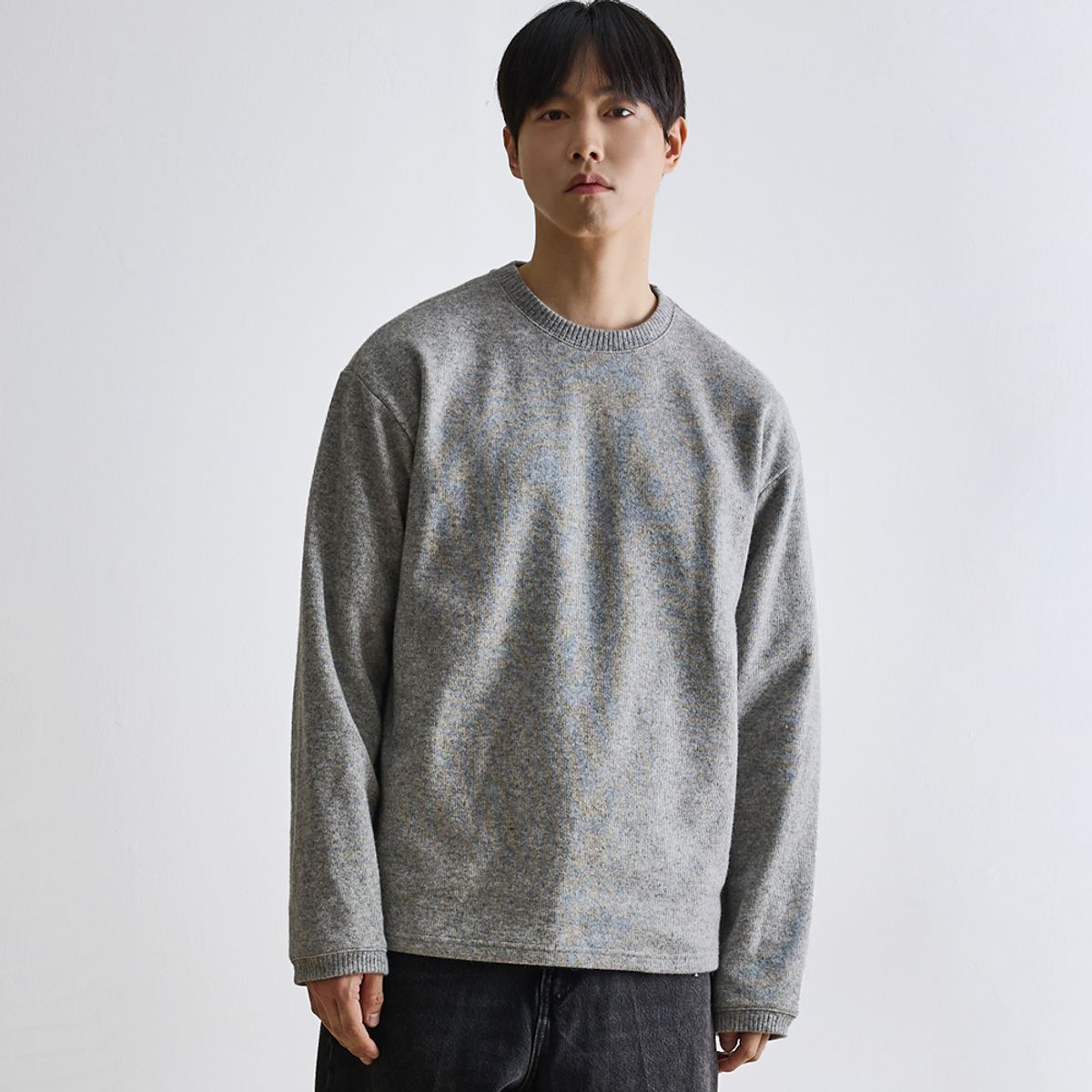 랩12(LAB12) 에센셜 니티드 티셔츠 (그레이)