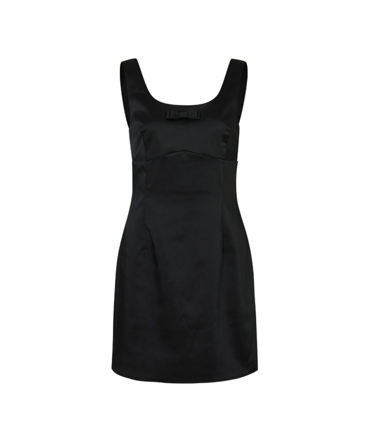 루루서울(LOULOUSEOUL) Prom Slim Satin Mini Dress (Black)