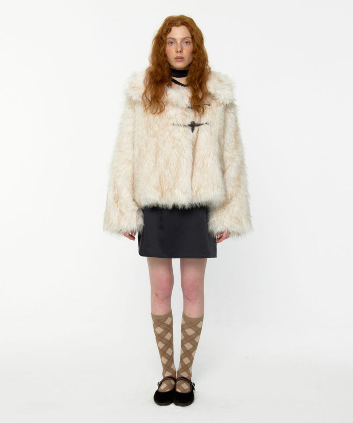 루루서울(LOULOUSEOUL) Fluffy Double Fur Jacket (Ivory)