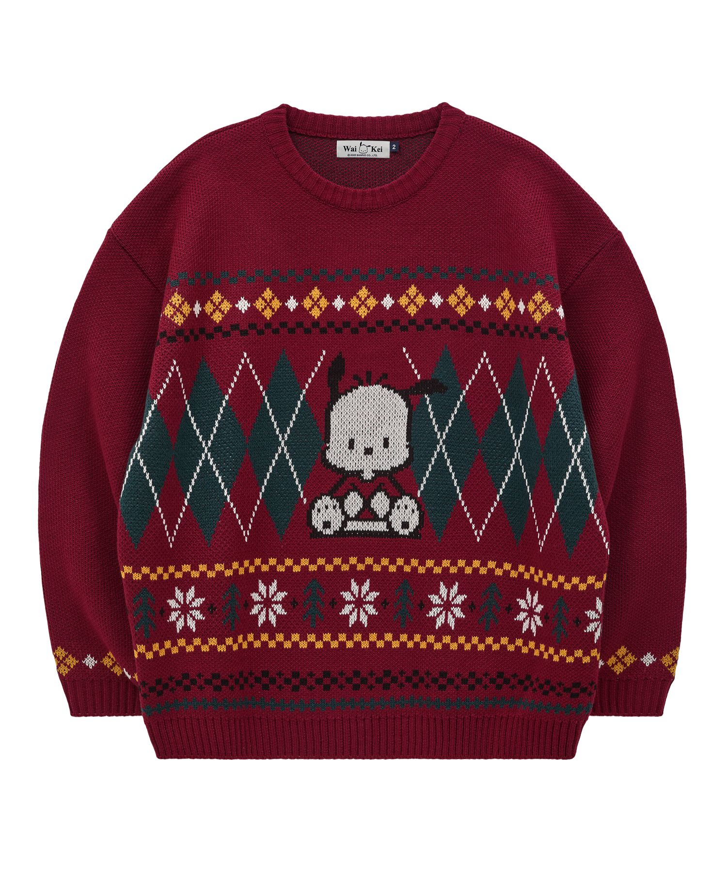 さらに100円引き◆WAI KEI◆Pochacco Argyle Knit MUSINSA公式 | WAI KEI Pochaco Argyle Knit Red