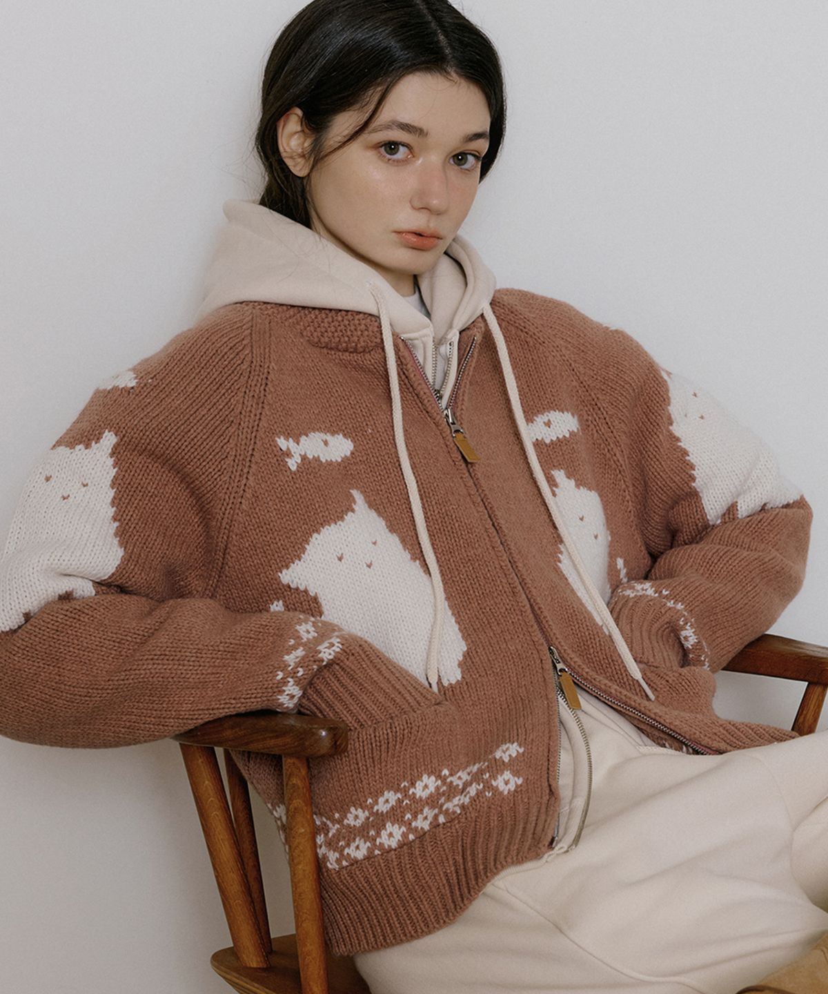리올그(REORG) COZY CAT COWICHAN DUSTY PINK
