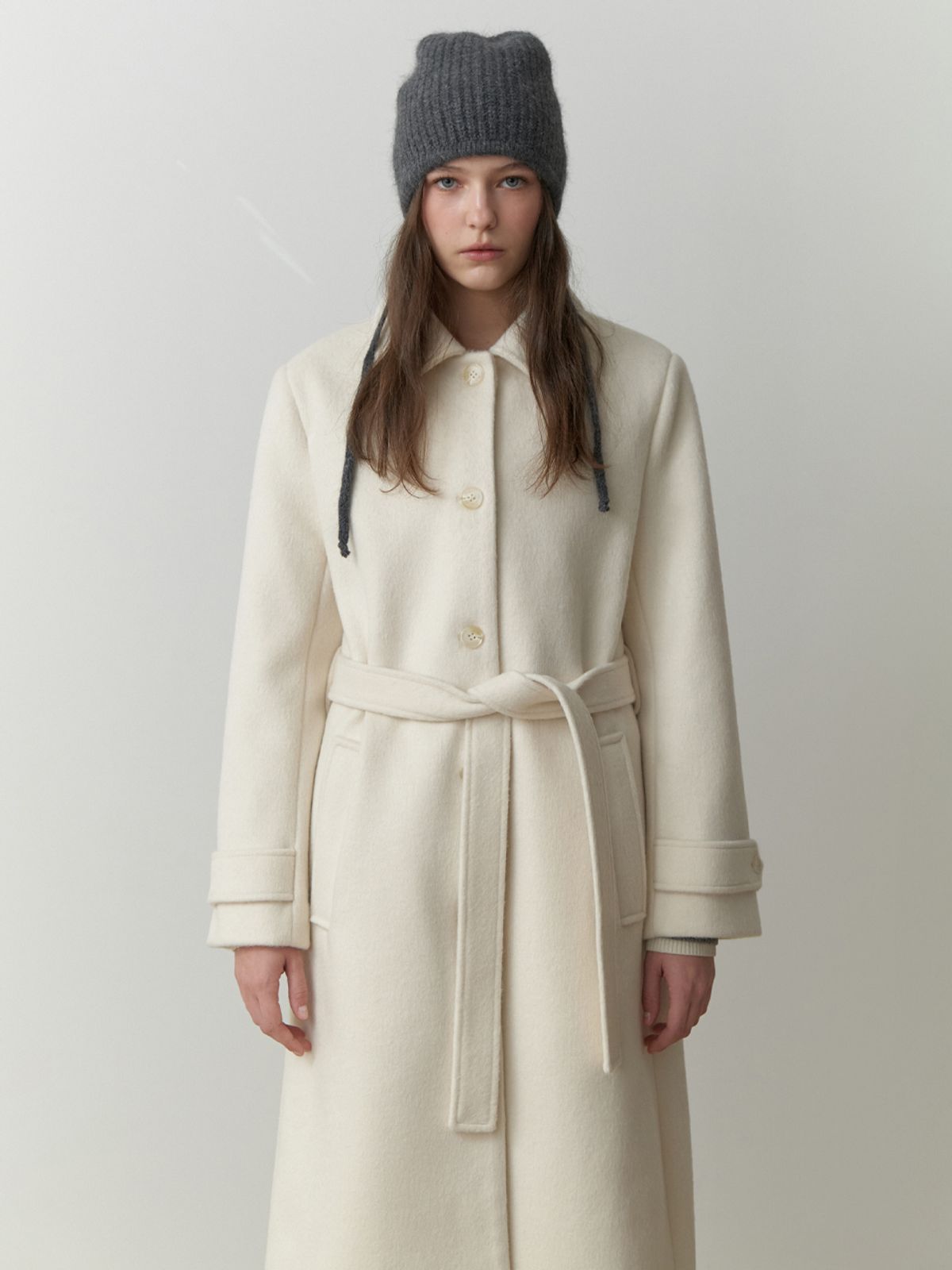 리엘(RE L) Envy single wool coat (ivory)