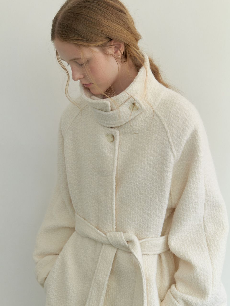 MUSINSA | RE L Ounce half wool coat (ivory)