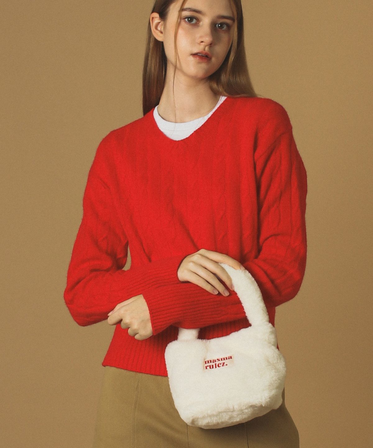 마스마룰즈(MASMARULEZ) [체인스트랩세트] bodry tote bag_white