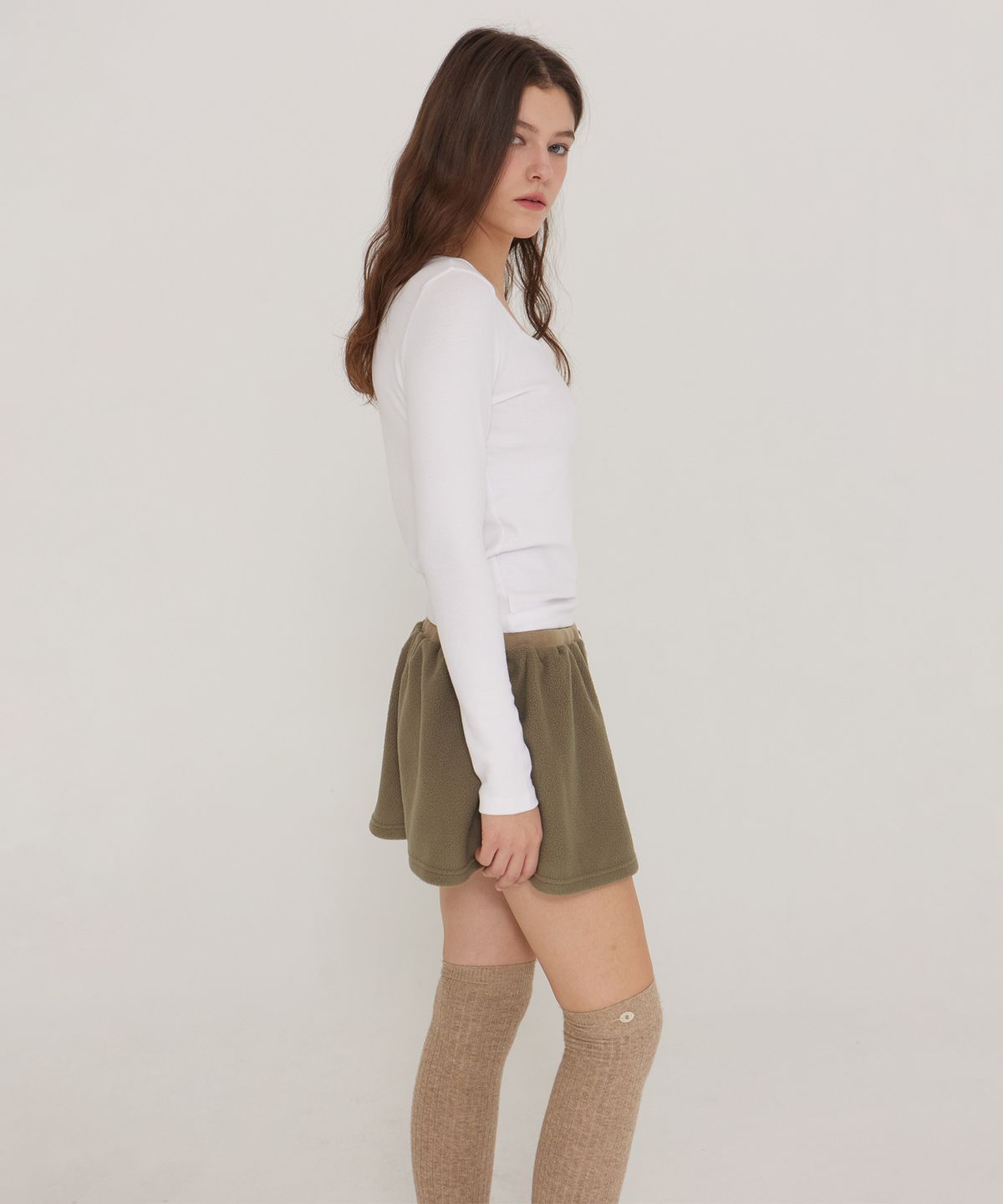 디어스토커(DEARSTALKER) ARYA PLAIN RIBBED KNEE SOCKS - 3 COLOR