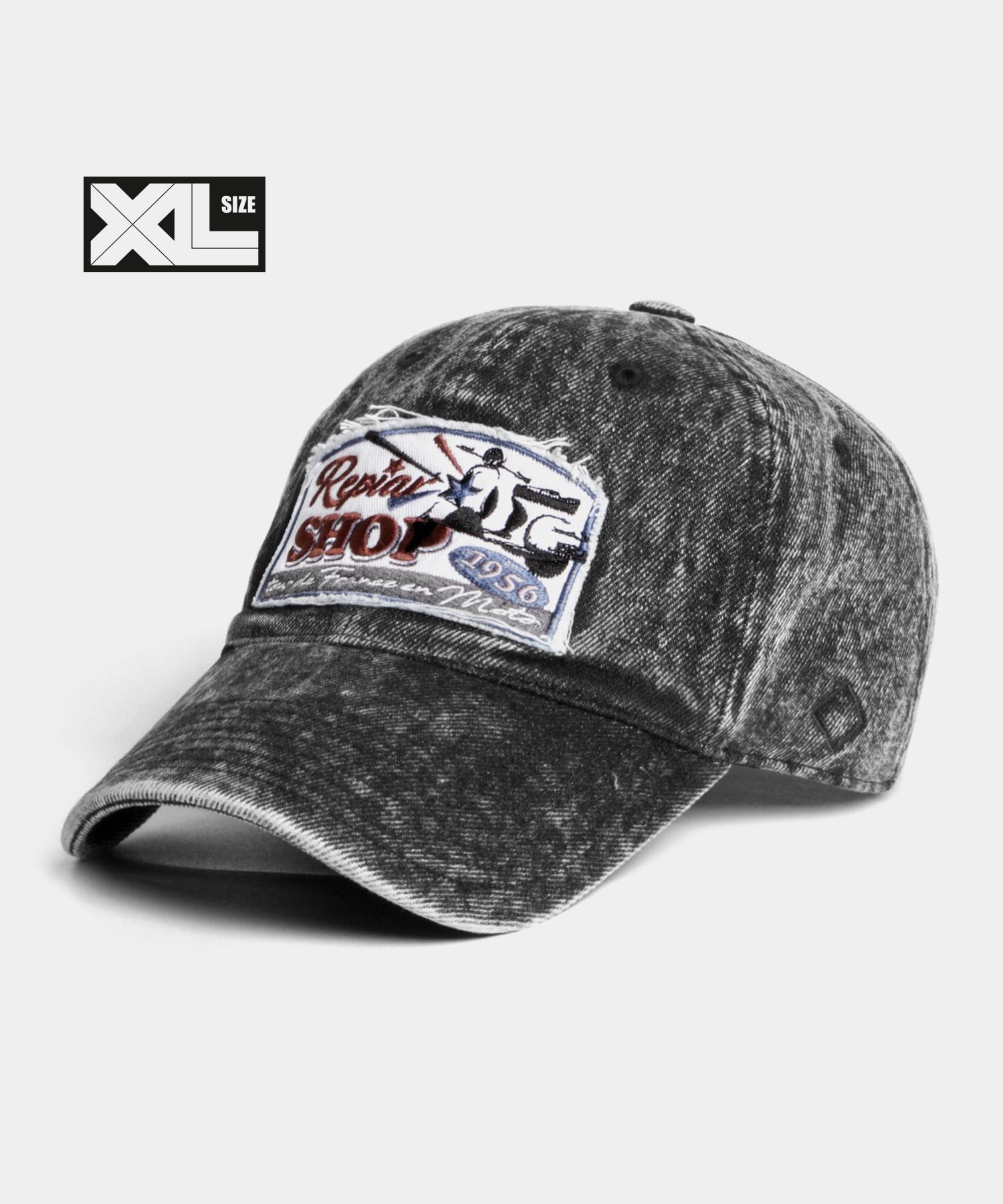 MUSINSA | PLATEAU Big Size Washing Ball Cap XL RS Denim Cap Black