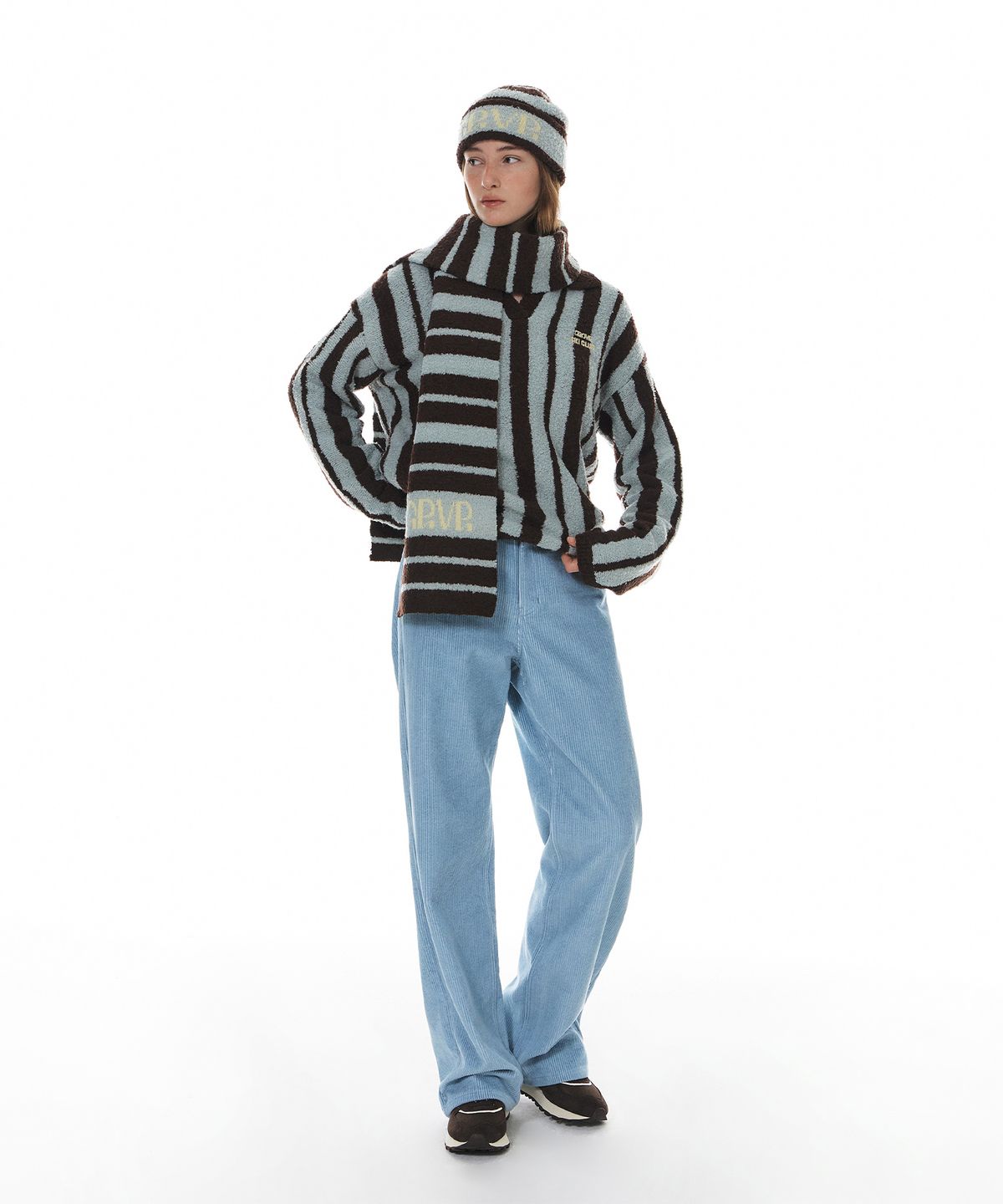 그로브(GROVE) MOLLING STRIPE COLLAR KNIT (3COLOR)