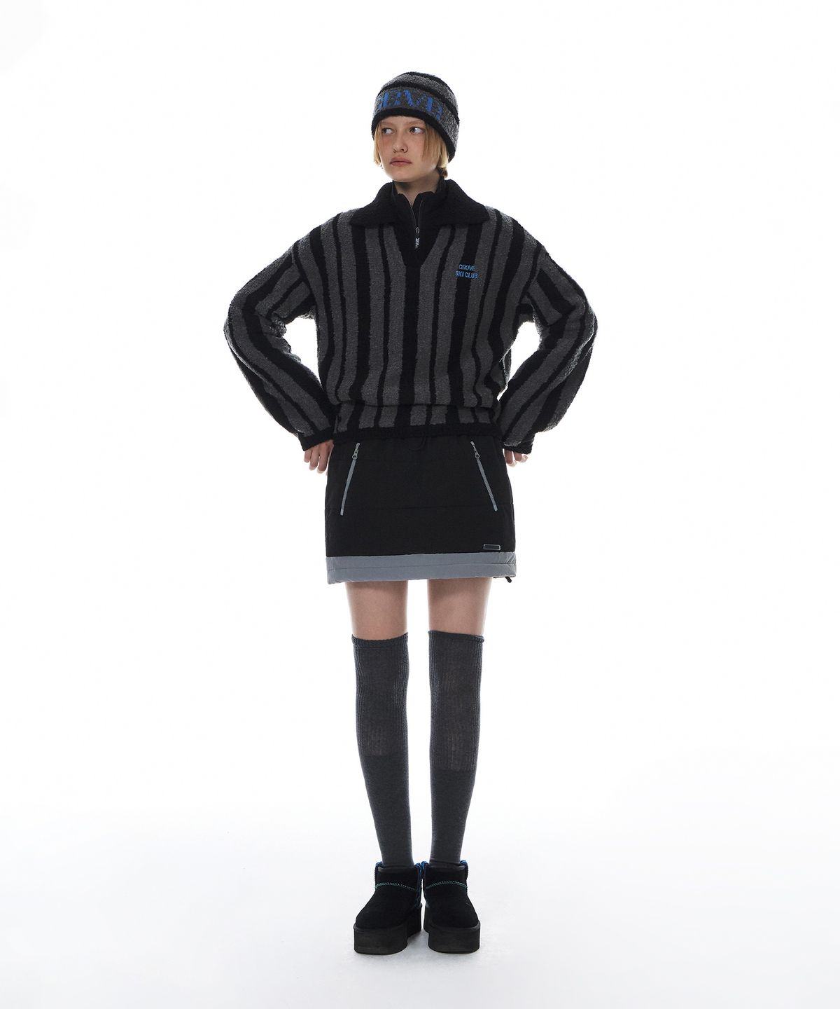 그로브(GROVE) MOLLING STRIPE COLLAR KNIT (3COLOR)