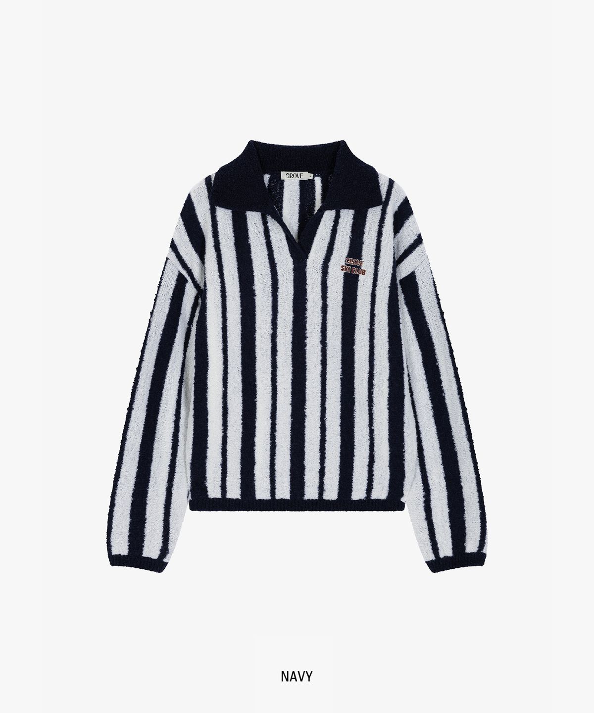 그로브(GROVE) MOLLING STRIPE COLLAR KNIT (3COLOR)