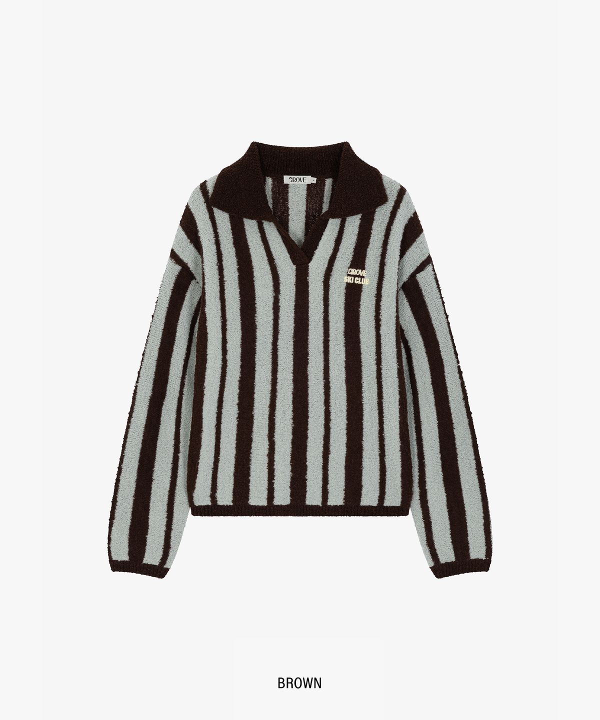 그로브(GROVE) MOLLING STRIPE COLLAR KNIT (3COLOR)