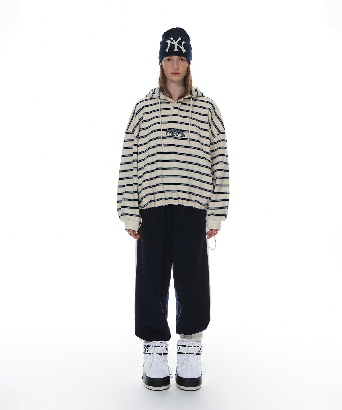 그로브(GROVE) GRAFICO STRIPE HOODIE (3COLOR)
