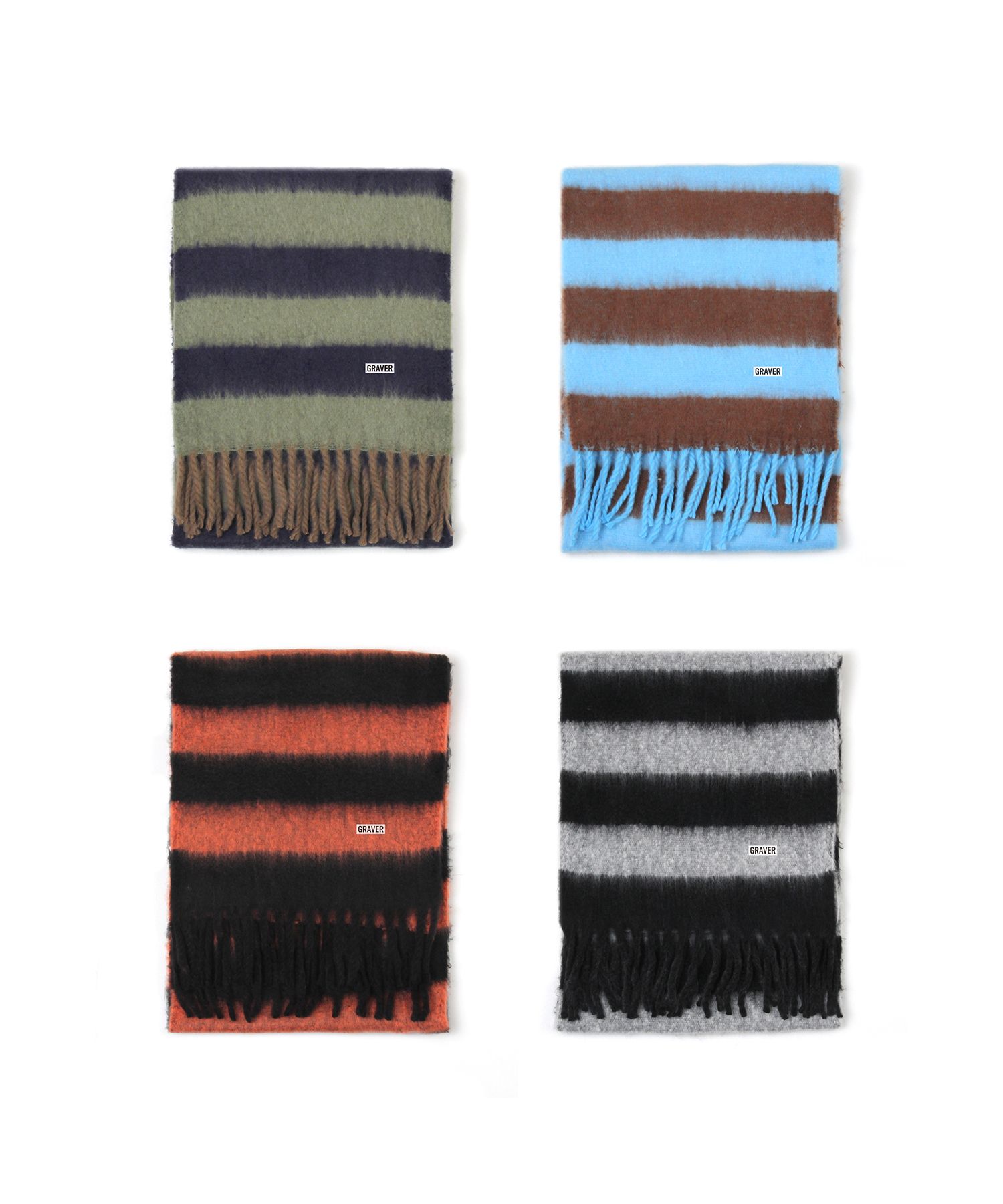 MUSINSA公式 | GRAVER [ユニセックス]ロゴ刺繍ボールドロングマフラー_