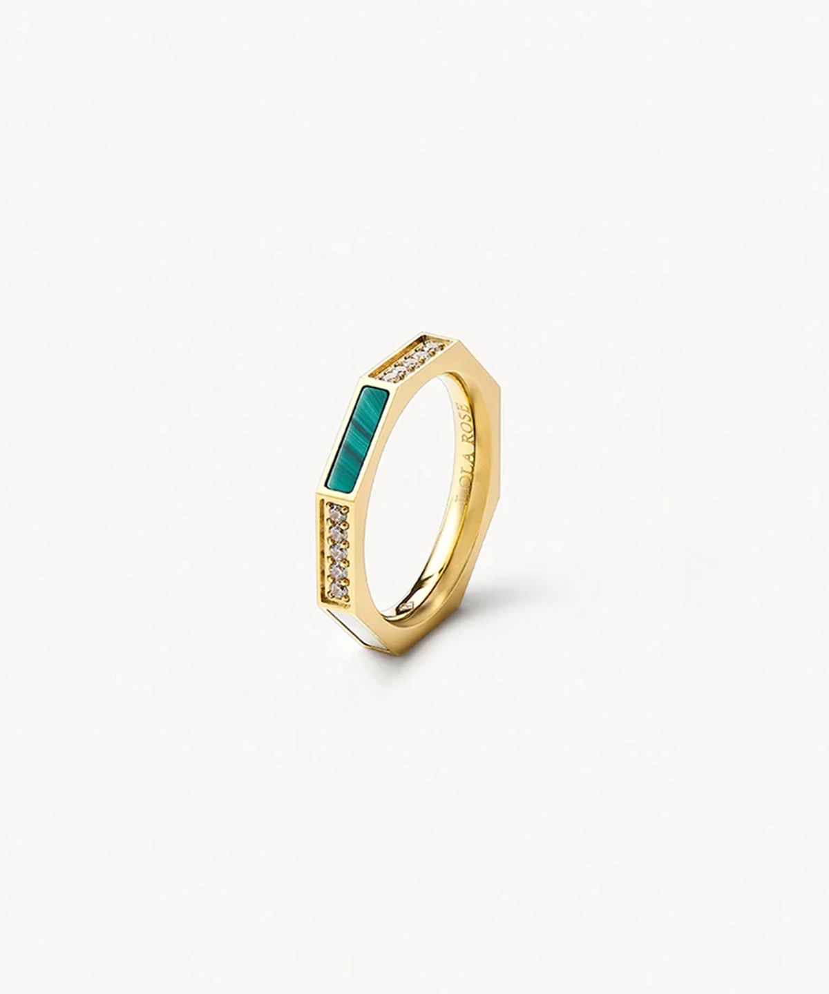롤라로즈(LOLA ROSE) Octagon Ring 팔각형 원석 레이어드반지