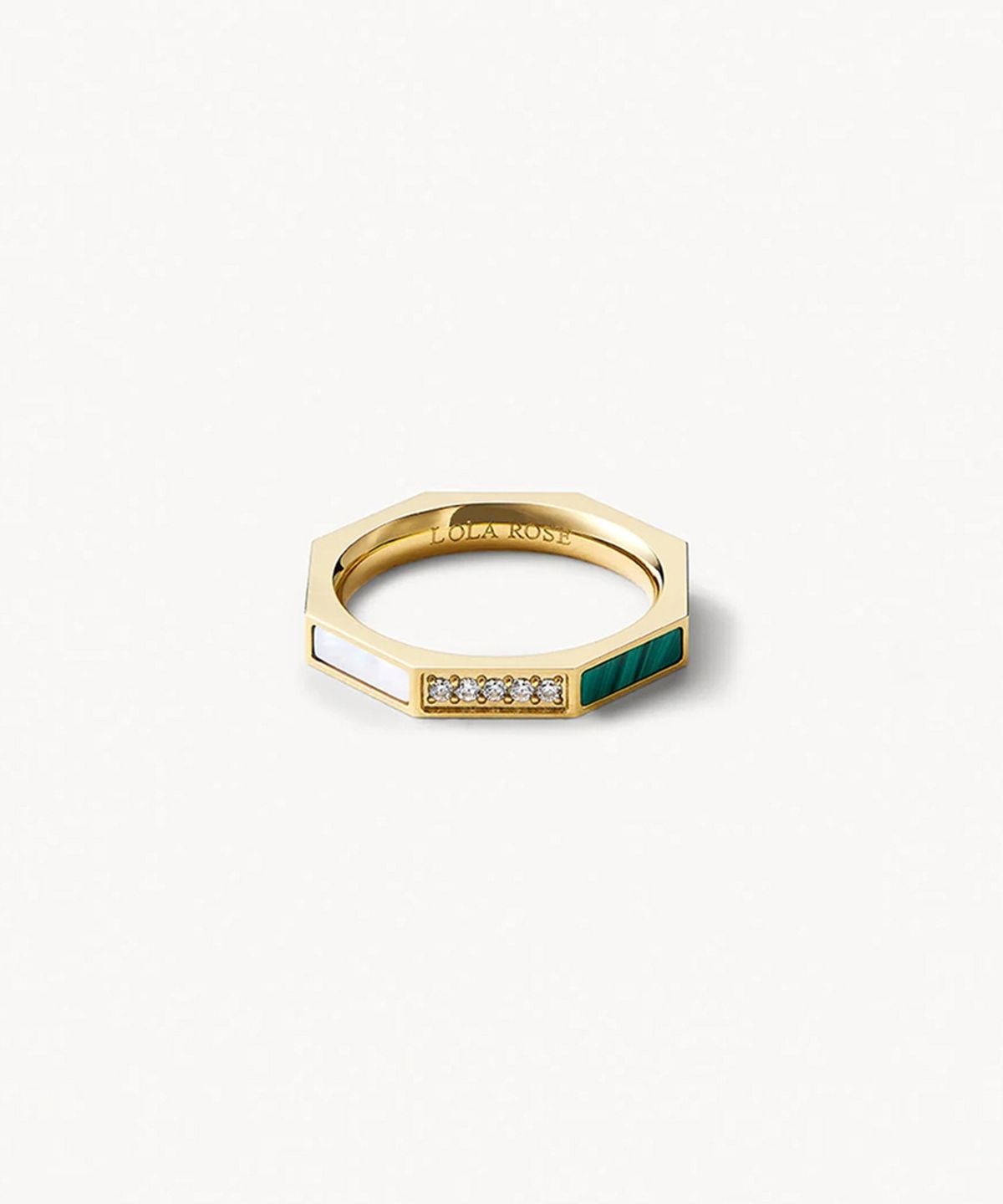 롤라로즈(LOLA ROSE) Octagon Ring 팔각형 원석 레이어드반지