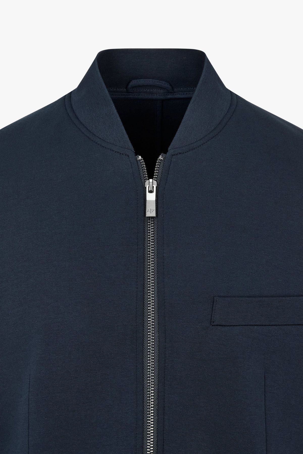아르마니 익스체인지(ARMANI EXCHANGE) 남성 노카라 스트레치 집업 블레이저 _네이비 A414310028