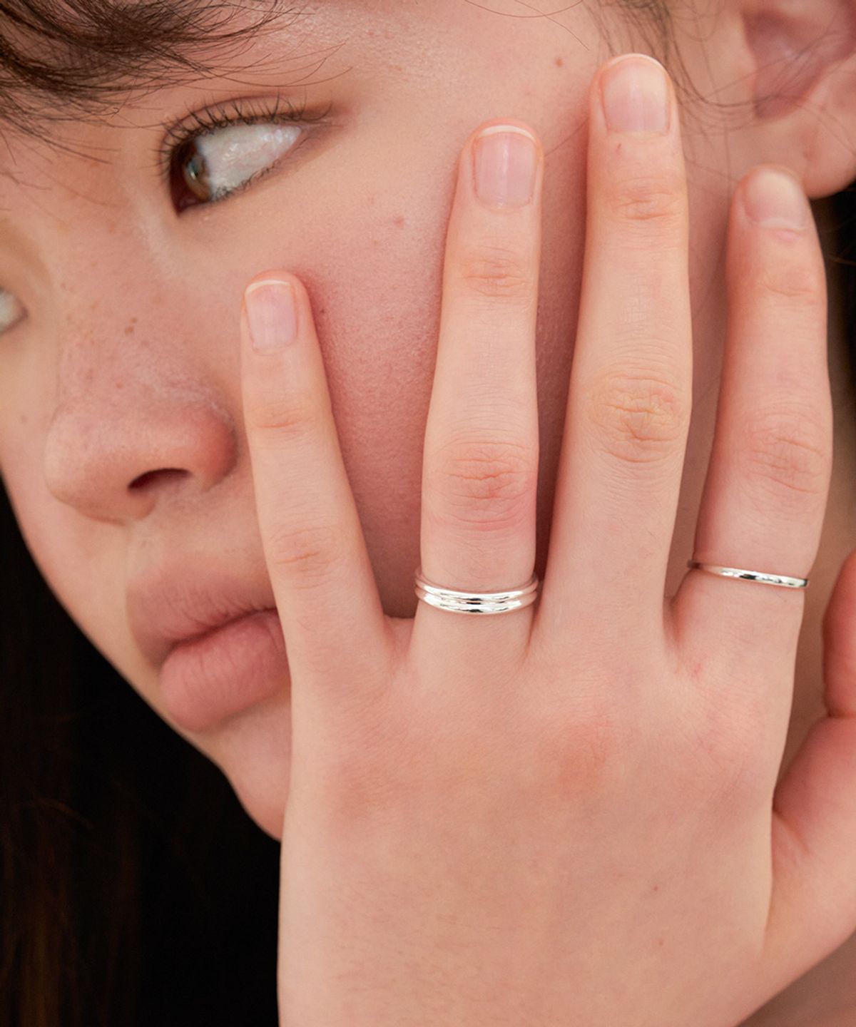 오블라(OVLA) TWO LINE MELTING RING JR003
