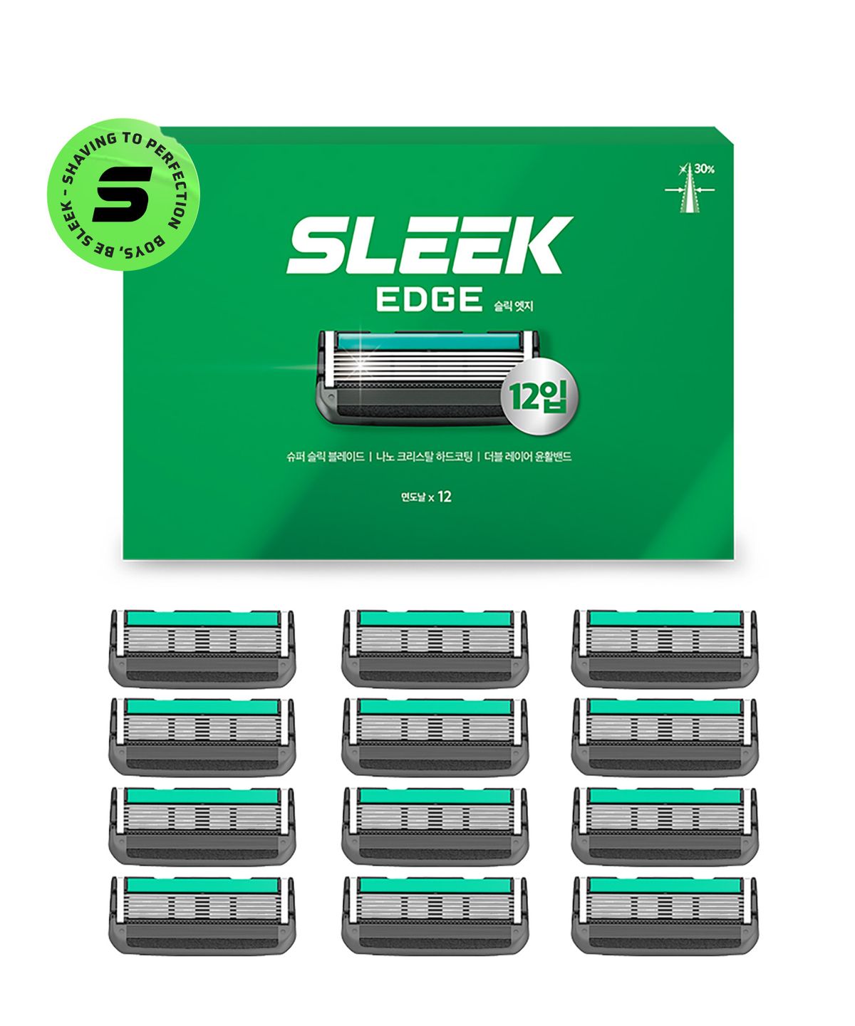 슬릭(SLEEK) 엣지 면도날세트 (12입)