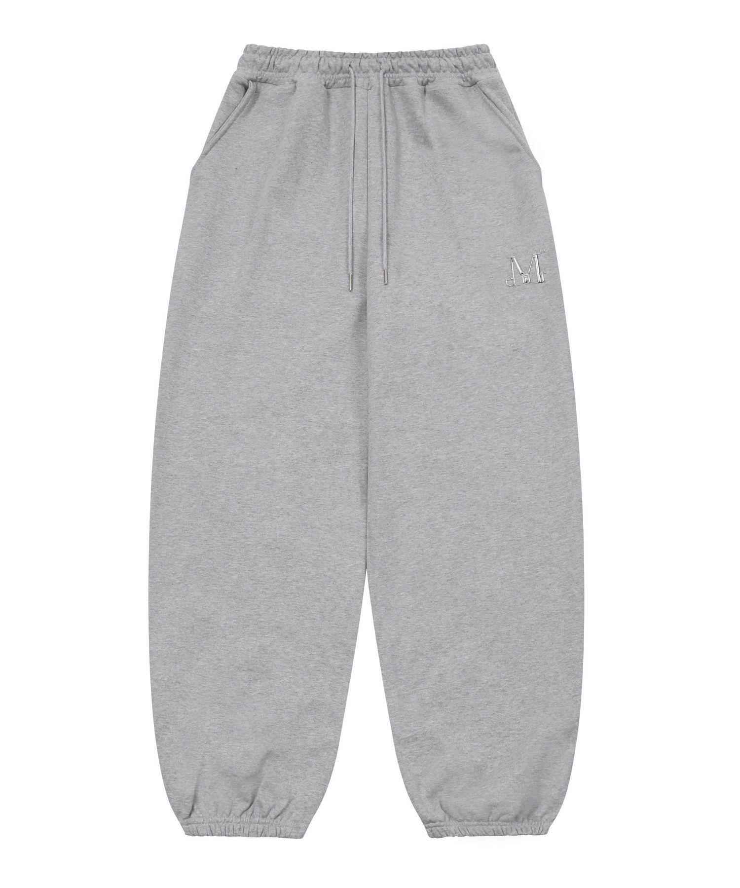 MUSINSA | MUCENT Rash Metal Logo Jogger Sweat Wide Pants (4