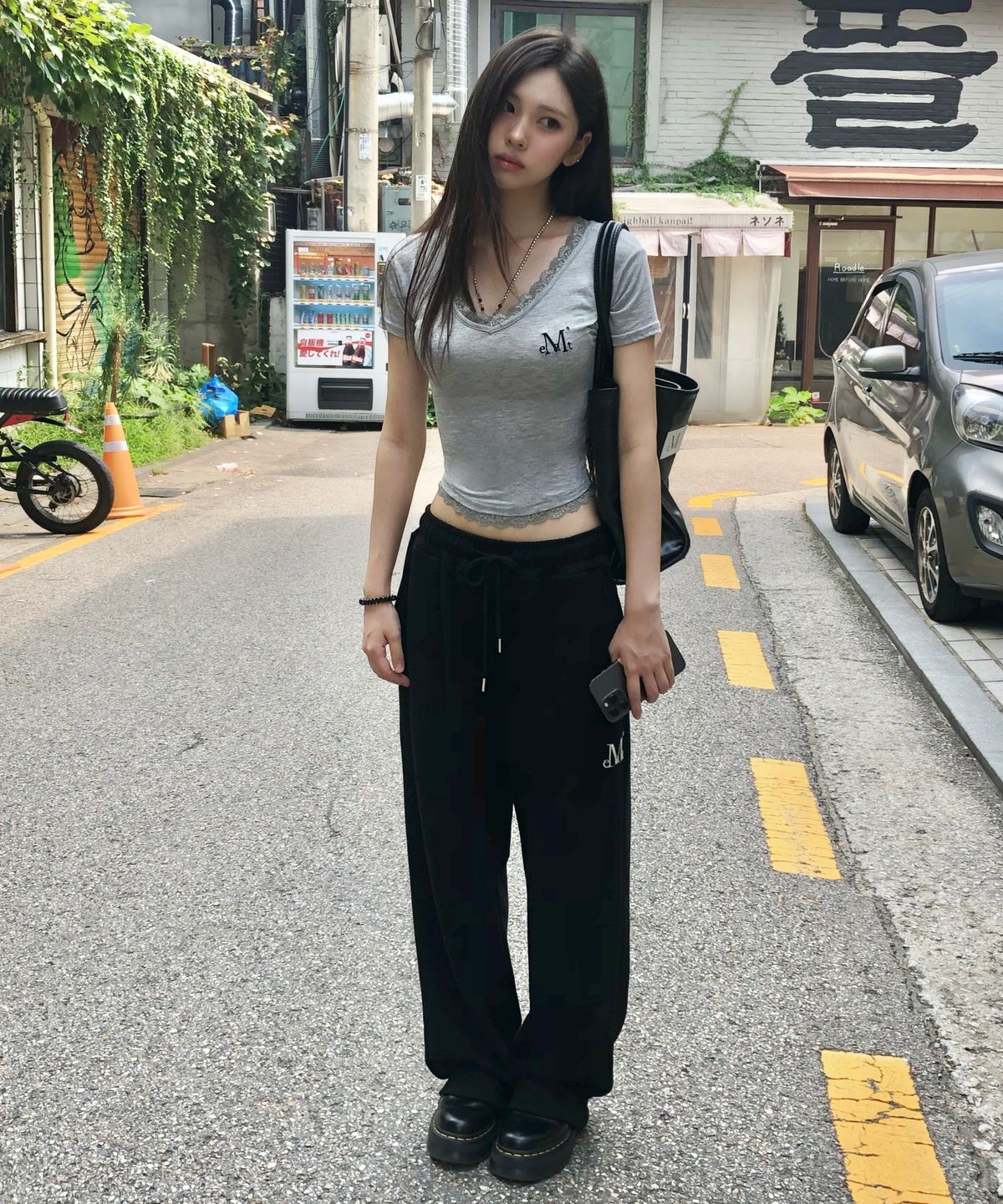 무센트(MUCENT) 래쉬 메탈 로고 조거 스웻 와이드 팬츠 (4컬러)