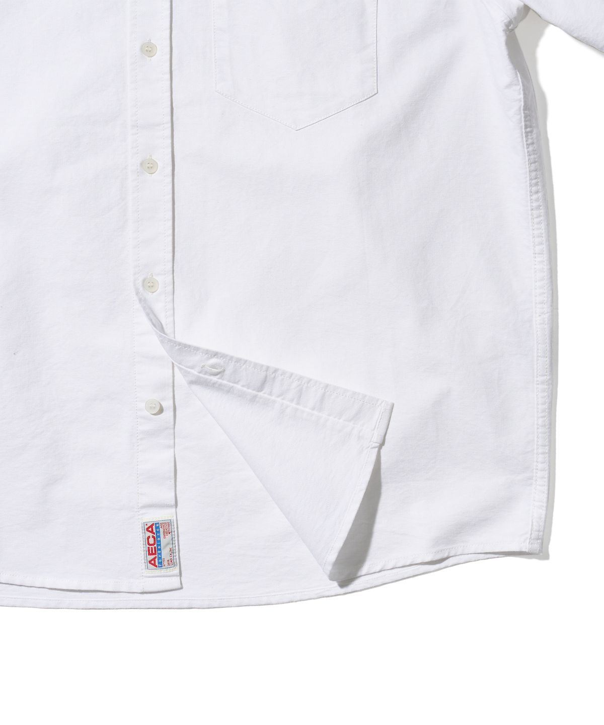 에이카화이트(AECA) AECA CHAMBRAY OXFORD HALF SHIRT-WHITE