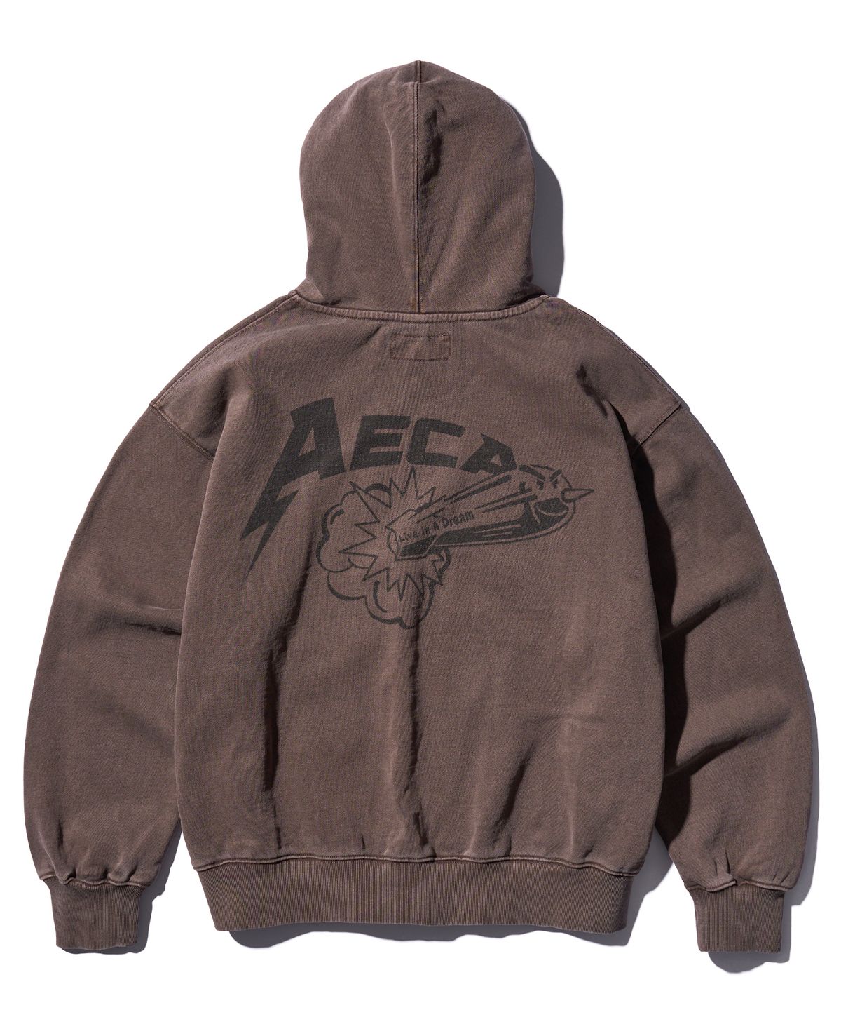 에이카화이트(AECA) AECA BOMB ZIP UP HOODIE-WASHED BROWN