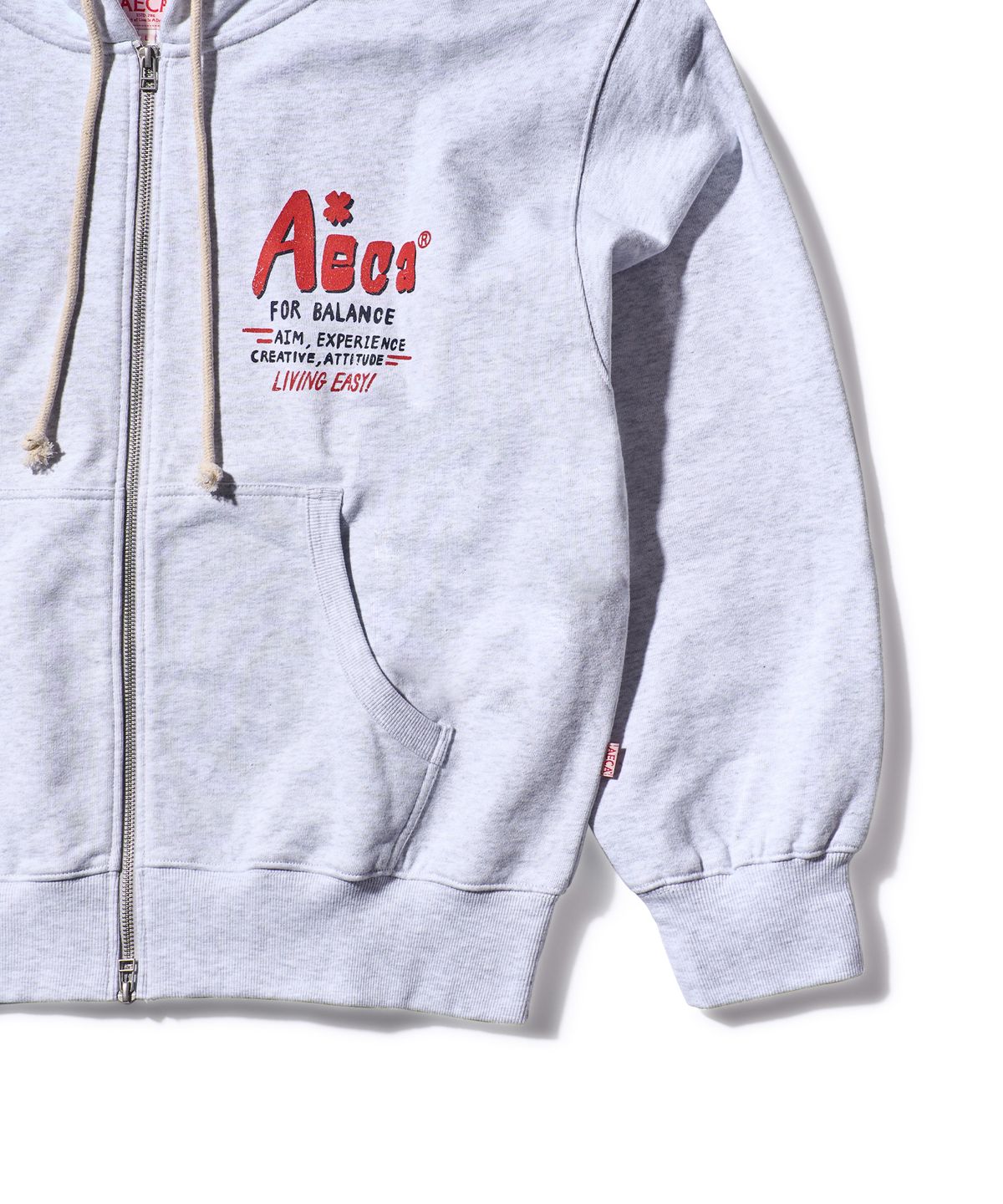 에이카화이트(AECA) CLOVER BOY SURFER ZIP UP HOODIE-LIGHT GREY