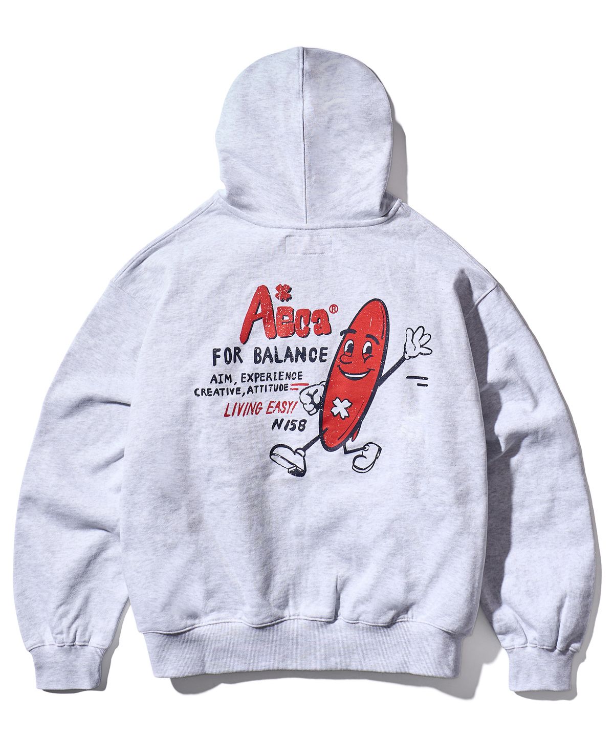 에이카화이트(AECA) CLOVER BOY SURFER ZIP UP HOODIE-LIGHT GREY